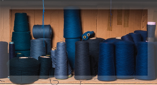 Blue spool of threads